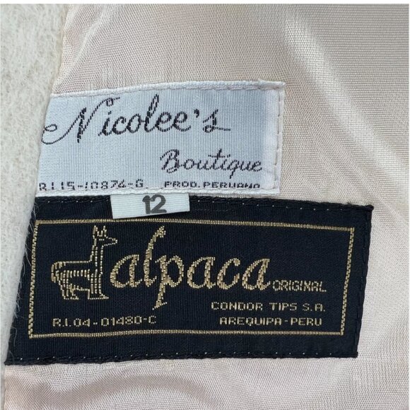 Vintage 50's 60's Alpaca Original Ivory Peruvian Boutique Classic Jacket - Picture 5 of 16